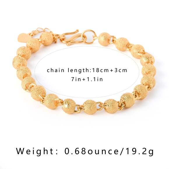 Luxurious 18K Gold-Plated Golden Beads Bracelet - Picture 4 of 7